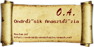 Ondrásik Anasztázia névjegykártya
